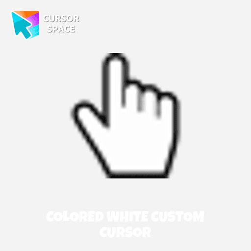Colored White Custom Cursor pointer cursor